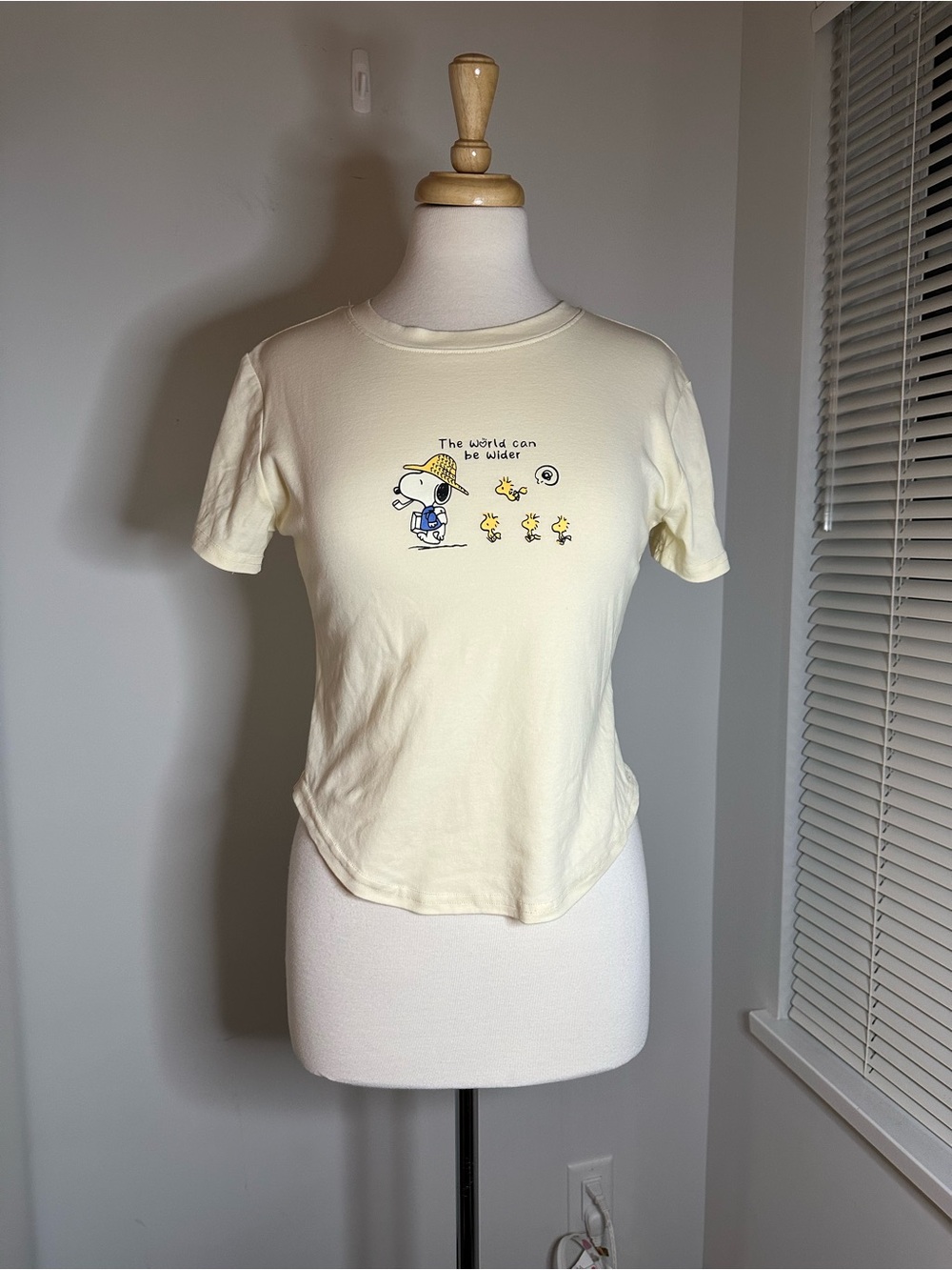 Cream Peanuts Graphic Tee with Snoopy